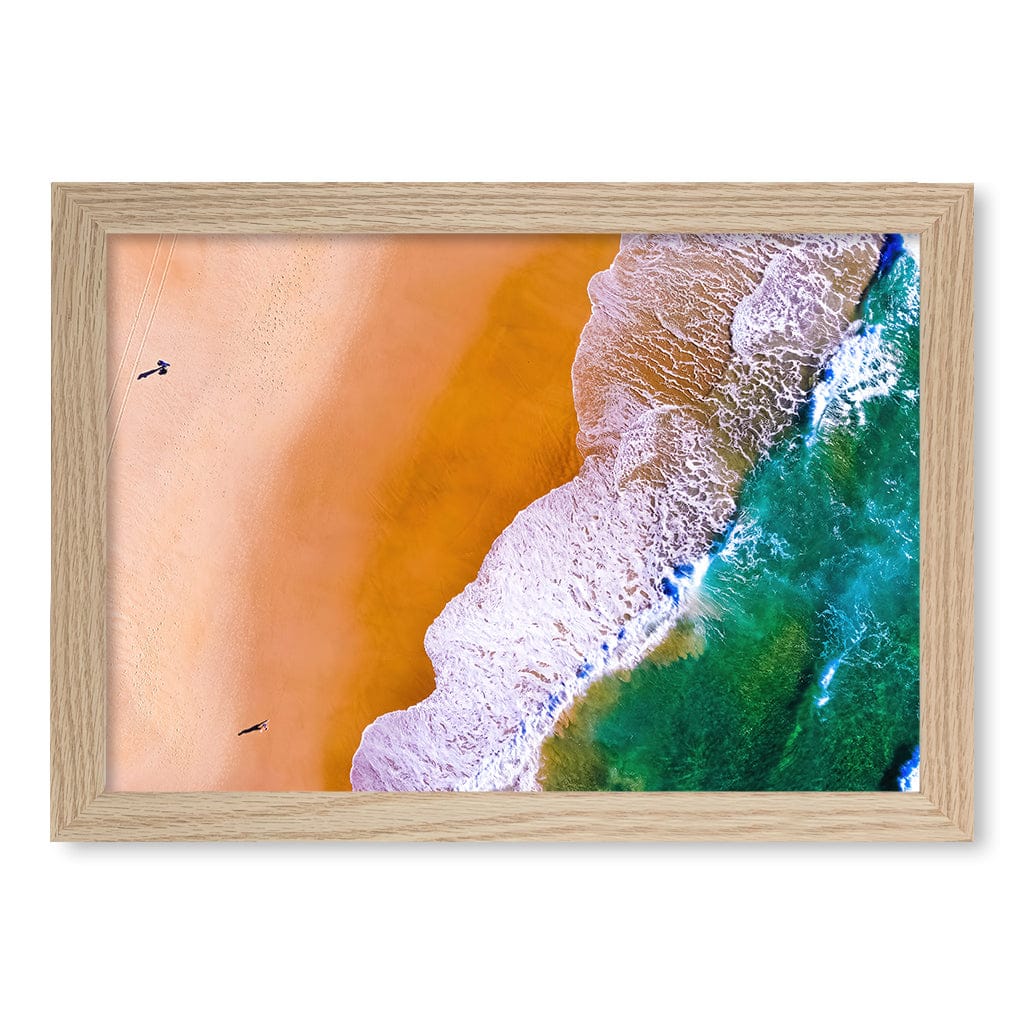 Beach Walk Wall Art Print A4 (21 x 29.7cm) / Natural Oak Frame / No Border from our Australian Made Framed Wall Art, Prints & Posters collection by Profile Products (Australia) Pty Ltd