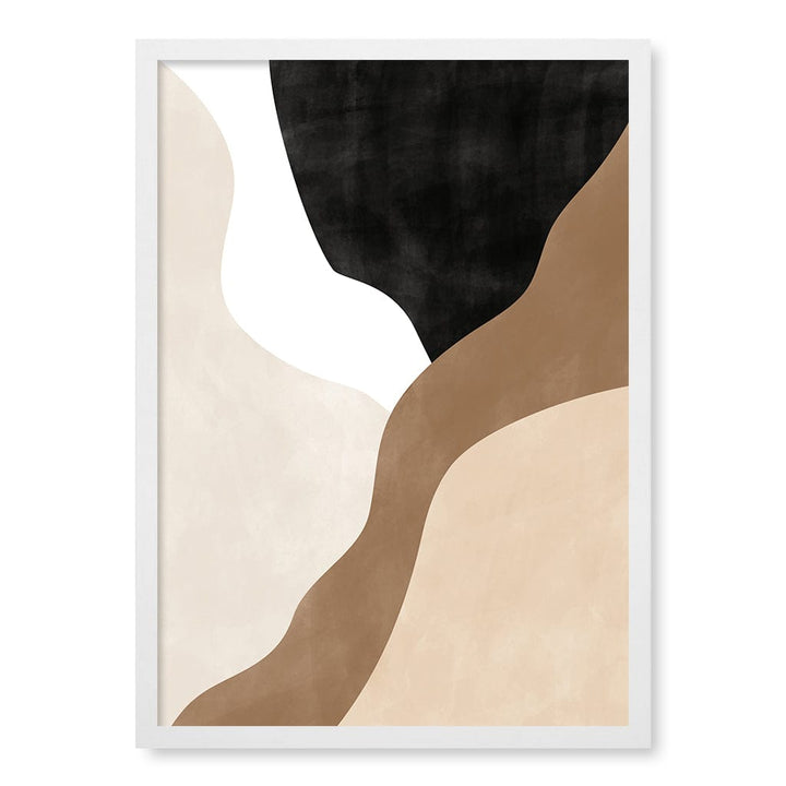 Beige And Brown 1 Abstract Wall Art Print A4 (21 x 29.7cm) / Matte White Frame / No Border from our Australian Made Framed Wall Art, Prints & Posters collection by Profile Products (Australia) Pty Ltd