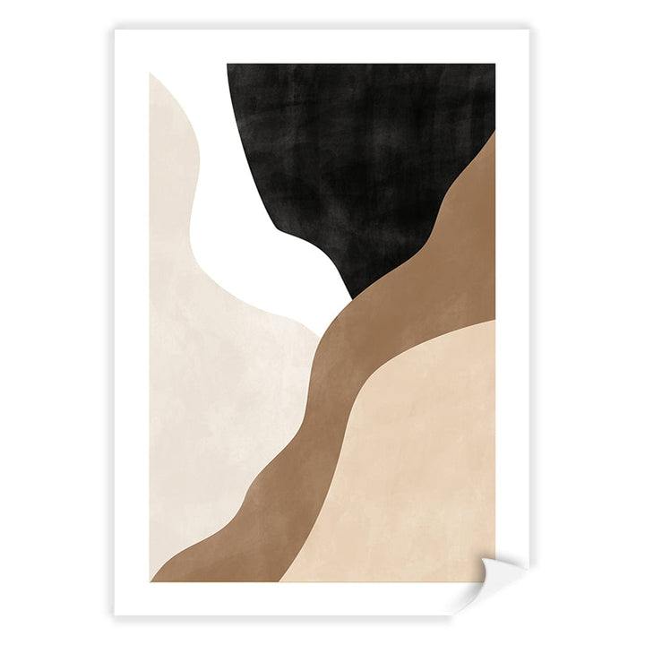 Beige And Brown 1 Abstract Wall Art Print A4 (21 x 29.7cm) / Print Only / White Border from our Australian Made Framed Wall Art, Prints & Posters collection by Profile Products (Australia) Pty Ltd