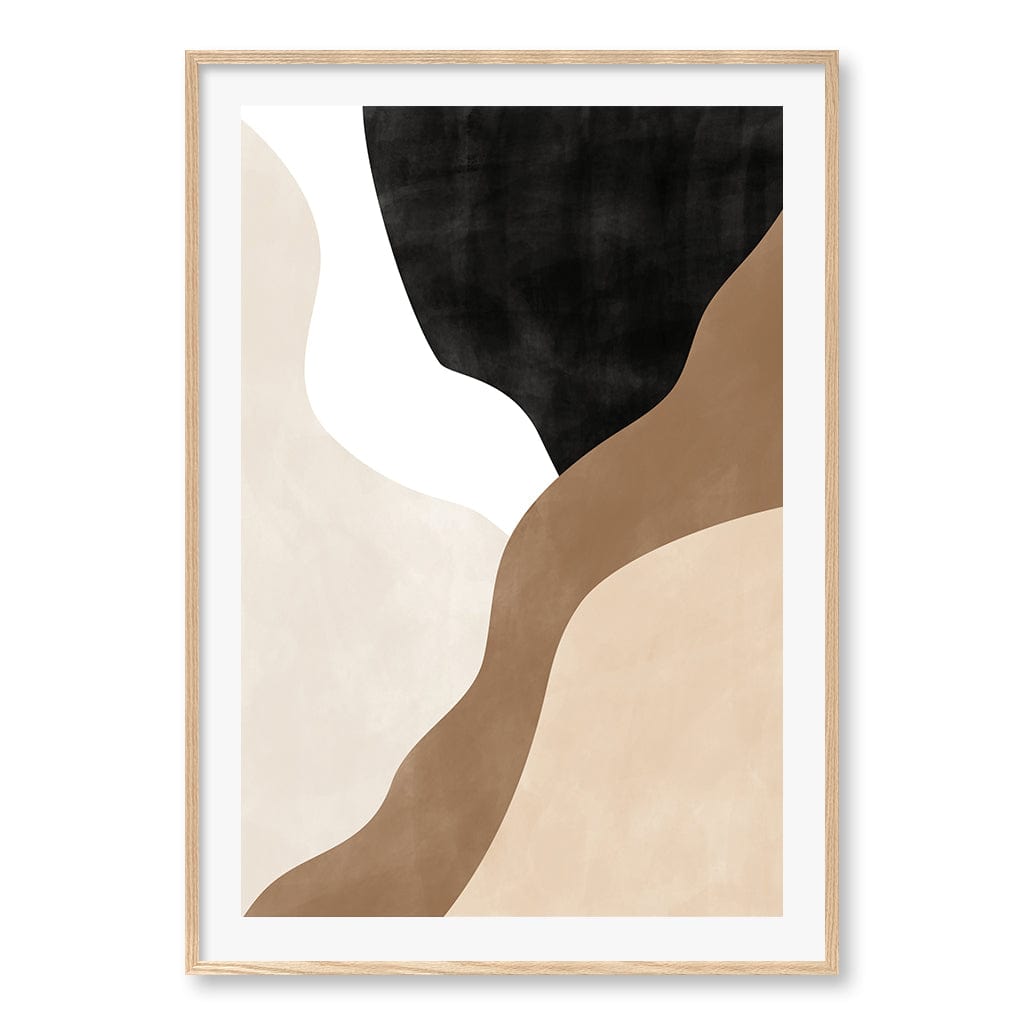 Beige And Brown 1 Wall Art Print A0 (84.1 x 118.9cm) / Natural Oak Frame / White Border from our Australian Made Wall Art collection by Profile Australia