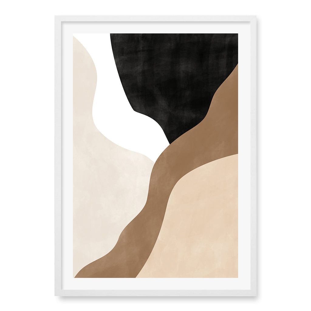 Beige And Brown 1 Wall Art Print A1 (59.4 x 84.1cm) / Matte White Frame / White Border from our Australian Made Wall Art collection by Profile Australia
