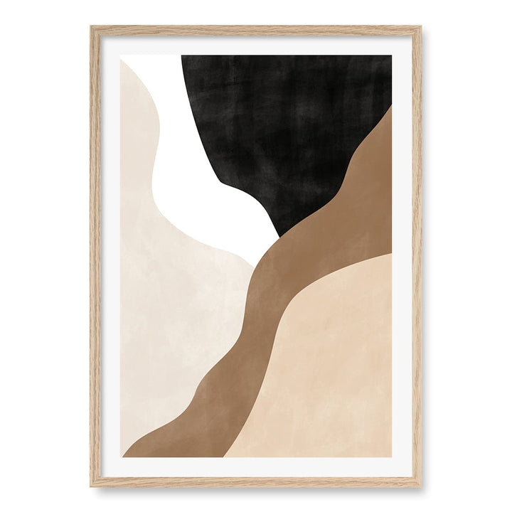 Beige And Brown 1 Wall Art Print A1 (59.4 x 84.1cm) / Natural Oak Frame / White Border from our Australian Made Wall Art collection by Profile Australia