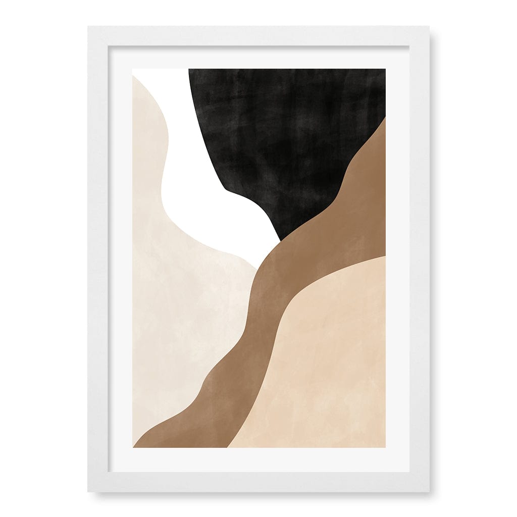 Beige And Brown 1 Wall Art Print A3 (29.7 x 42cm) / Matte White Frame / White Border from our Australian Made Wall Art collection by Profile Australia