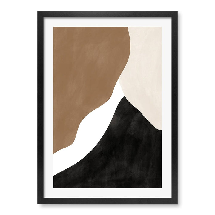 Beige And Brown 2 Abstract Wall Art Print A4 (21 x 29.7cm) / Matte Black Frame / White Border from our Australian Made Framed Wall Art, Prints & Posters collection by Profile Products (Australia) Pty Ltd