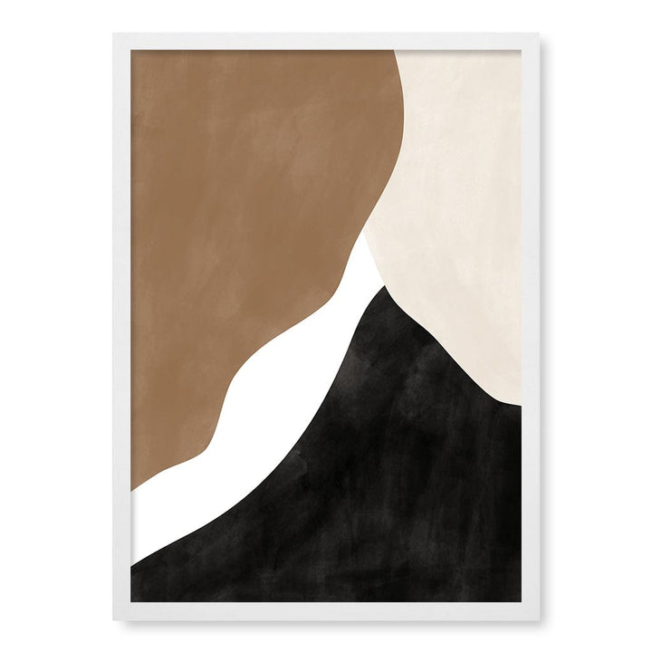 Beige And Brown 2 Abstract Wall Art Print A4 (21 x 29.7cm) / Matte White Frame / No Border from our Australian Made Framed Wall Art, Prints & Posters collection by Profile Products (Australia) Pty Ltd