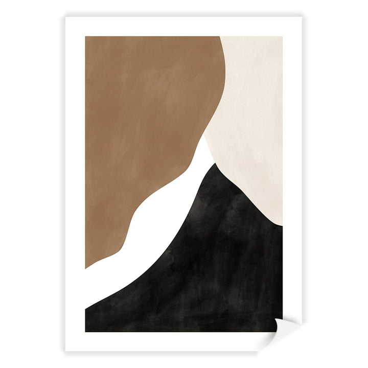 Beige And Brown 2 Abstract Wall Art Print A4 (21 x 29.7cm) / Print Only / White Border from our Australian Made Framed Wall Art, Prints & Posters collection by Profile Products (Australia) Pty Ltd