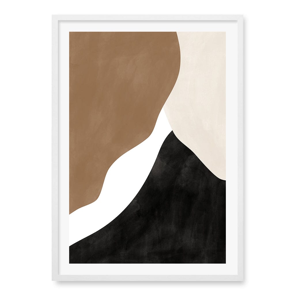 Beige And Brown 2 Wall Art Print A1 (59.4 x 84.1cm) / Matte White Frame / White Border from our Australian Made Wall Art collection by Profile Australia