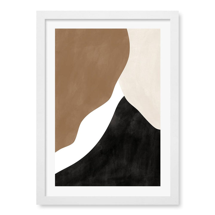 Beige And Brown 2 Wall Art Print A3 (29.7 x 42cm) / Matte White Frame / White Border from our Australian Made Wall Art collection by Profile Australia