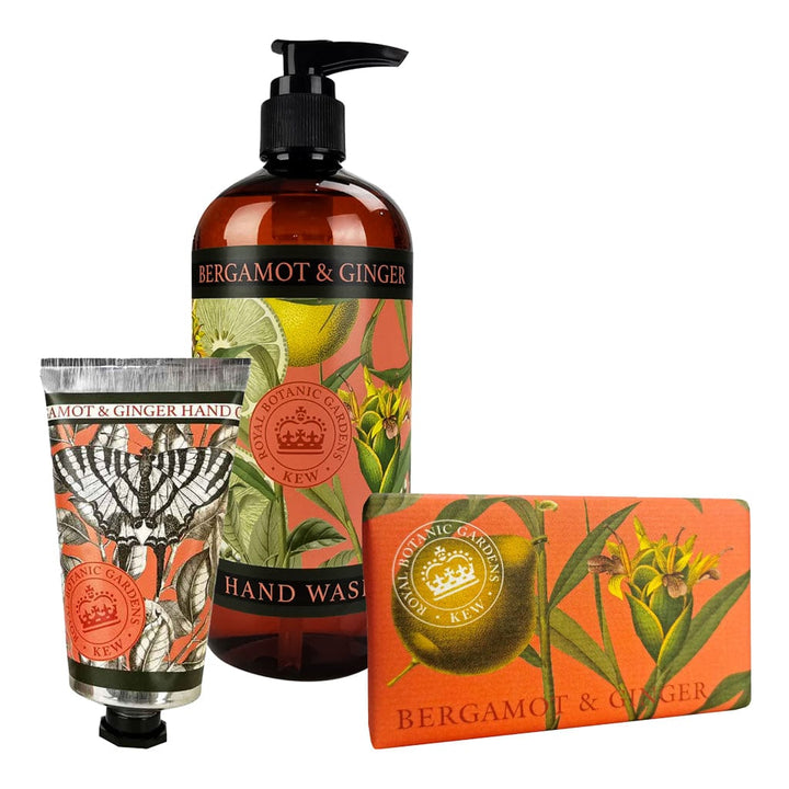 Bergamot & Ginger Hand Cream, Soap & Wash Bundle - Royal Kew Gardens from our Body & Bath collection by The English Soap Company