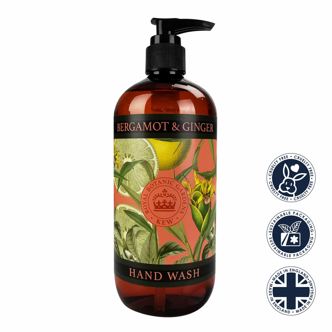 Bergamot & Ginger Hand Wash - Kew Gardens Collection from our Liquid Hand & Body Soap collection by The English Soap Company