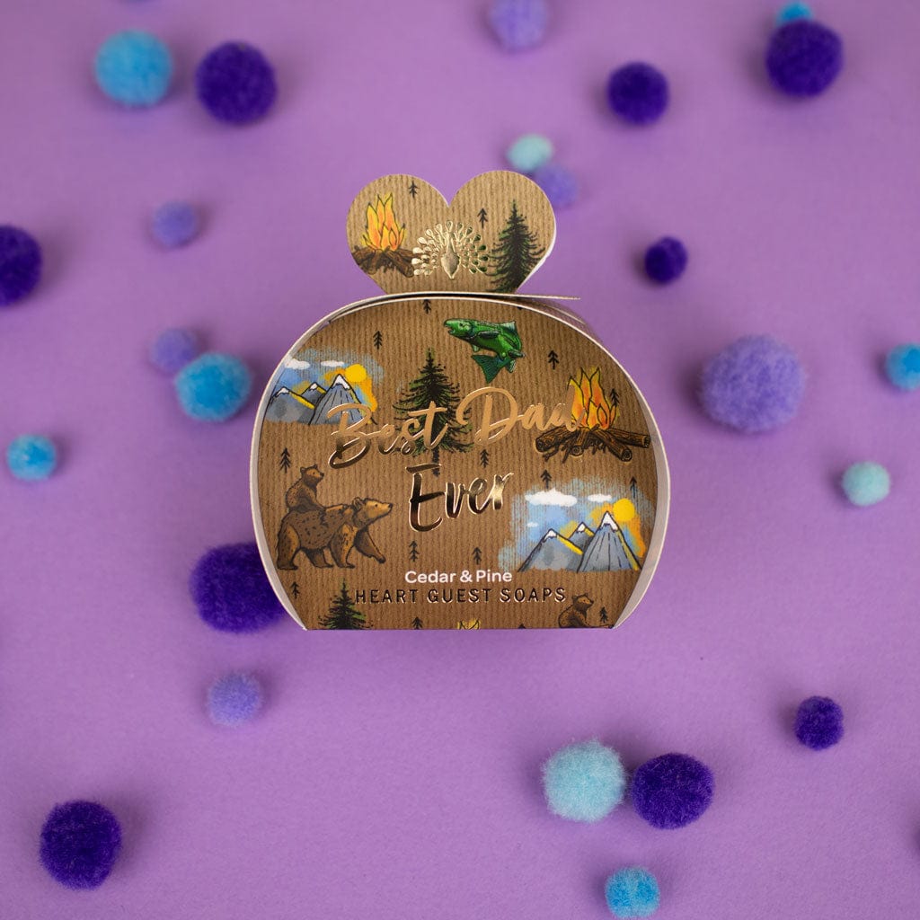 Best Dad Ever - Cedar & Pine Mini Heart Gift Soaps (3 x 20g) from our Luxury Bar Soap collection by The English Soap Company
