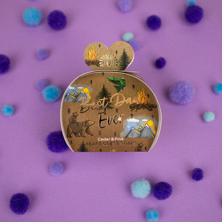 Best Dad Ever - Cedar & Pine Mini Heart Gift Soaps (3 x 20g) from our Luxury Bar Soap collection by The English Soap Company