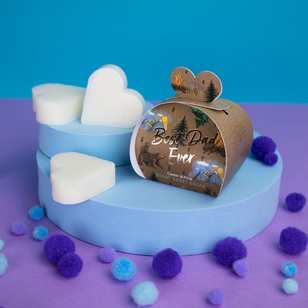 Best Dad Ever - Cedar & Pine Mini Heart Gift Soaps (3 x 20g) from our Luxury Bar Soap collection by The English Soap Company