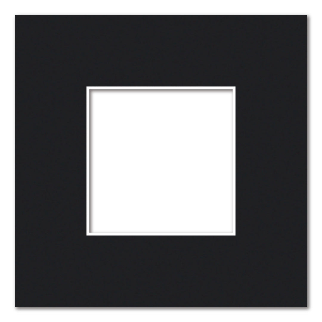 Black Acid-Free Mat Board 8x8in (20.3x20.3cm) to suit 4x4in (10x10cm) image from our Mat Boards collection by Profile Australia