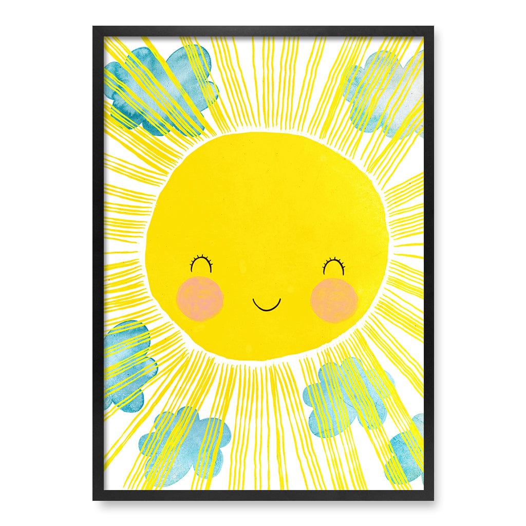 Blissful Sunny Smile Kids Wall Art Print A1 (59.4 x 84.1cm) / Matte Black Frame / No Border from our Australian Made Framed Wall Art, Prints & Posters collection by Profile Products (Australia) Pty Ltd
