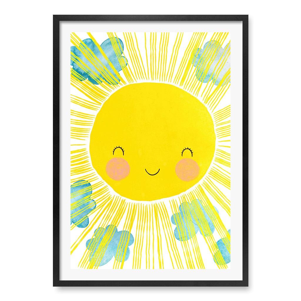 Blissful Sunny Smile Kids Wall Art Print A1 (59.4 x 84.1cm) / Matte Black Frame / White Border from our Australian Made Framed Wall Art, Prints & Posters collection by Profile Products (Australia) Pty Ltd