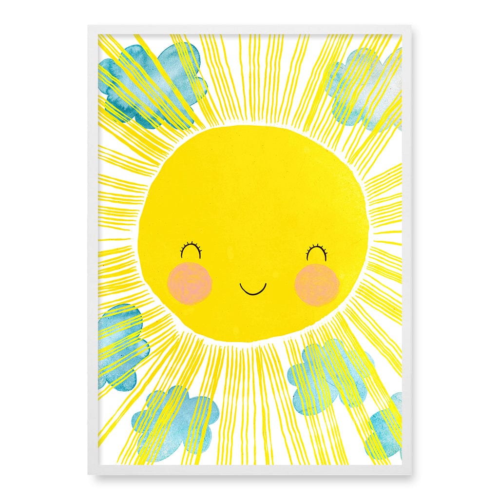Blissful Sunny Smile Kids Wall Art Print A1 (59.4 x 84.1cm) / Matte White Frame / No Border from our Australian Made Framed Wall Art, Prints & Posters collection by Profile Products (Australia) Pty Ltd