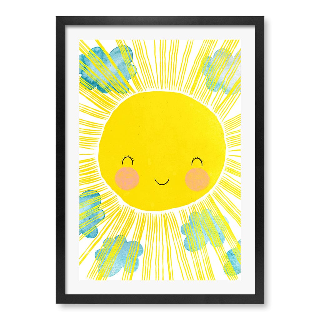 Blissful Sunny Smile Kids Wall Art Print A2 (42 x 59.4cm) / Matte Black Frame / White Border from our Australian Made Framed Wall Art, Prints & Posters collection by Profile Products (Australia) Pty Ltd