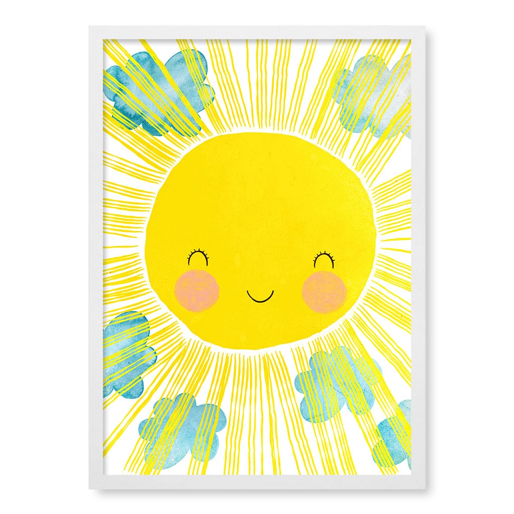 Blissful Sunny Smile Kids Wall Art Print A2 (42 x 59.4cm) / Matte White Frame / No Border from our Australian Made Framed Wall Art, Prints & Posters collection by Profile Products (Australia) Pty Ltd