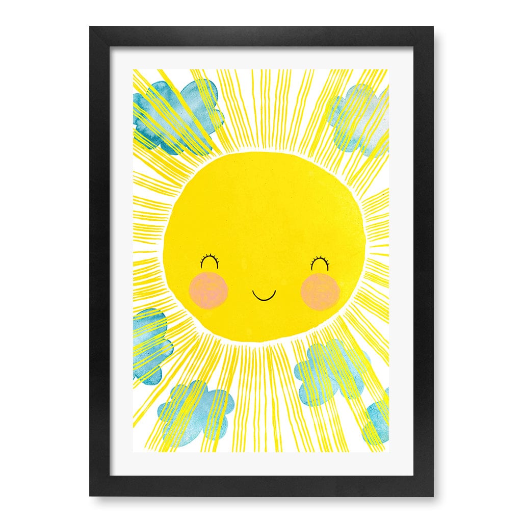 Blissful Sunny Smile Kids Wall Art Print A3 (29.7 x 42cm) / Matte Black Frame / White Border from our Australian Made Framed Wall Art, Prints & Posters collection by Profile Products (Australia) Pty Ltd