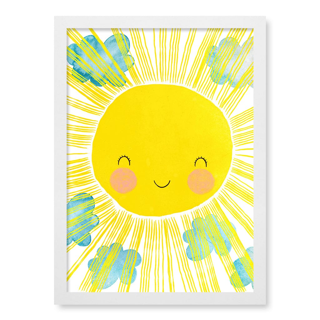 Blissful Sunny Smile Kids Wall Art Print A3 (29.7 x 42cm) / Matte White Frame / No Border from our Australian Made Framed Wall Art, Prints & Posters collection by Profile Products (Australia) Pty Ltd