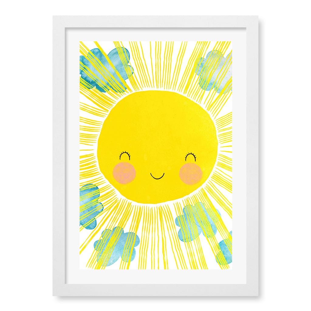 Blissful Sunny Smile Kids Wall Art Print A3 (29.7 x 42cm) / Matte White Frame / White Border from our Australian Made Framed Wall Art, Prints & Posters collection by Profile Products (Australia) Pty Ltd