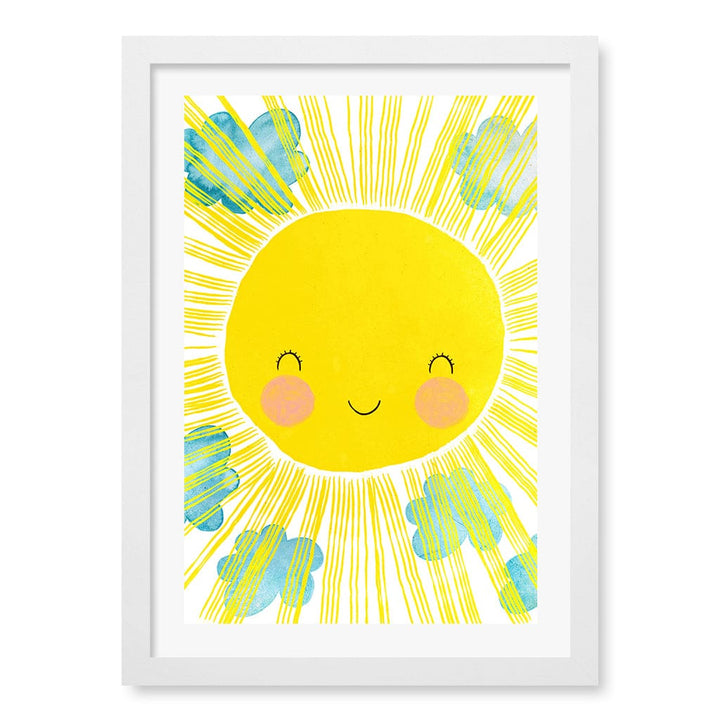 Blissful Sunny Smile Kids Wall Art Print A3 (29.7 x 42cm) / Matte White Frame / White Border from our Australian Made Framed Wall Art, Prints & Posters collection by Profile Products (Australia) Pty Ltd
