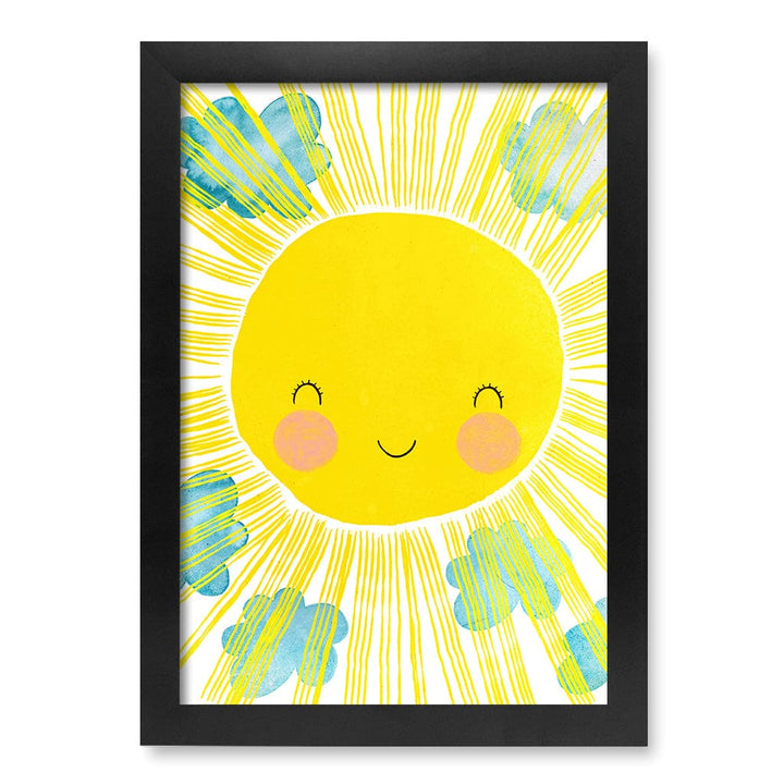 Blissful Sunny Smile Kids Wall Art Print A4 (21 x 29.7cm) / Matte Black Frame / No Border from our Australian Made Framed Wall Art, Prints & Posters collection by Profile Products (Australia) Pty Ltd