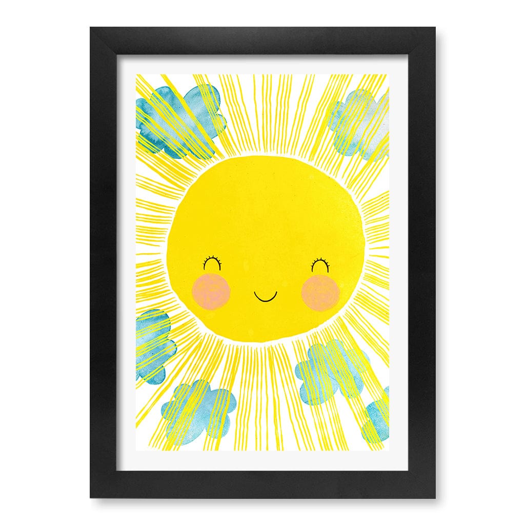 Blissful Sunny Smile Kids Wall Art Print A4 (21 x 29.7cm) / Matte Black Frame / White Border from our Australian Made Framed Wall Art, Prints & Posters collection by Profile Products (Australia) Pty Ltd