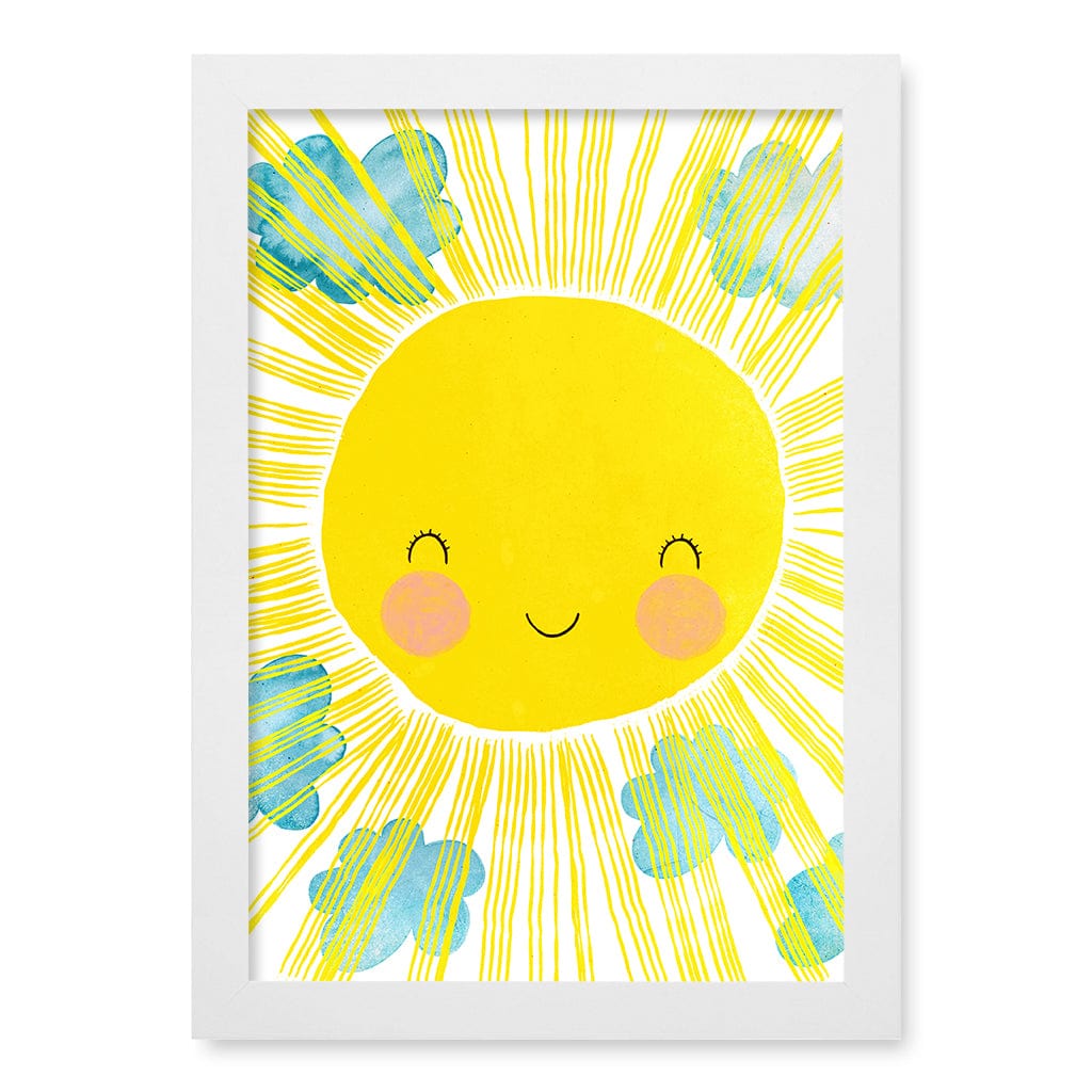 Blissful Sunny Smile Kids Wall Art Print A4 (21 x 29.7cm) / Matte White Frame / No Border from our Australian Made Framed Wall Art, Prints & Posters collection by Profile Products (Australia) Pty Ltd