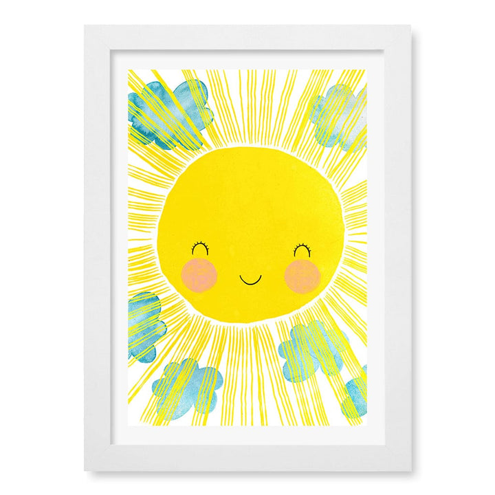 Blissful Sunny Smile Kids Wall Art Print A4 (21 x 29.7cm) / Matte White Frame / White Border from our Australian Made Framed Wall Art, Prints & Posters collection by Profile Products (Australia) Pty Ltd