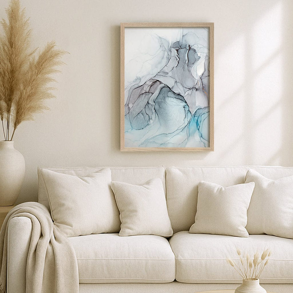 Blue Black Abstract Ink Part 1 Wall Art Print from our Australian Made Framed Wall Art, Prints & Posters collection by Profile Australia