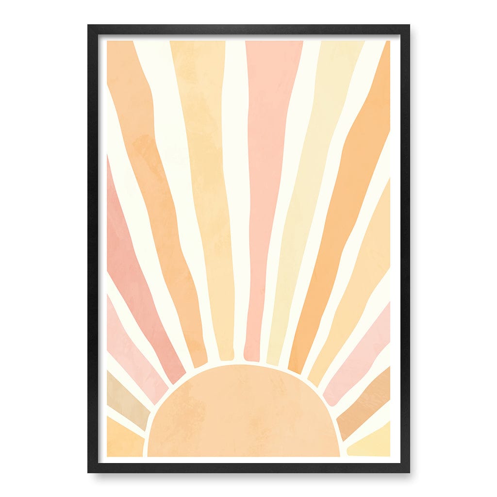 Boho Sunshine Wall Art Print A1 (59.4 x 84.1cm) / Matte Black Frame / No Border from our Australian Made Framed Wall Art, Prints & Posters collection by Profile Products (Australia) Pty Ltd