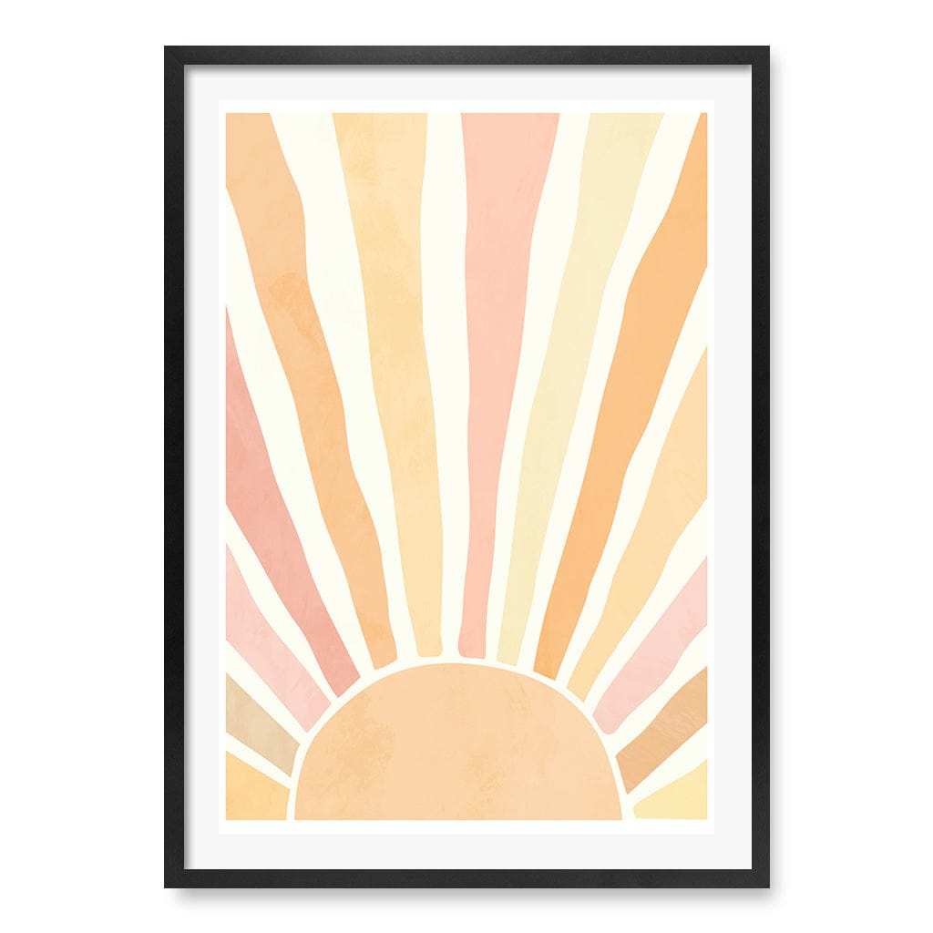 Boho Sunshine Wall Art Print A1 (59.4 x 84.1cm) / Matte Black Frame / White Border from our Australian Made Framed Wall Art, Prints & Posters collection by Profile Products (Australia) Pty Ltd