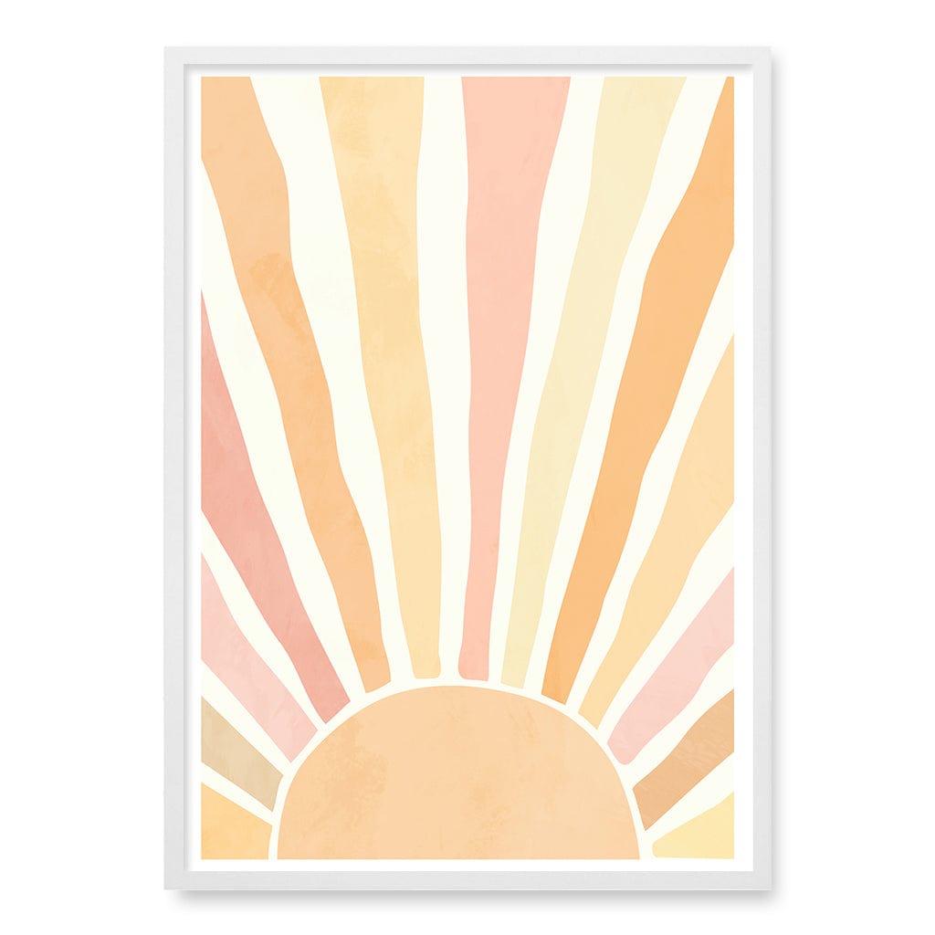Boho Sunshine Wall Art Print A1 (59.4 x 84.1cm) / Matte White Frame / No Border from our Australian Made Framed Wall Art, Prints & Posters collection by Profile Products (Australia) Pty Ltd