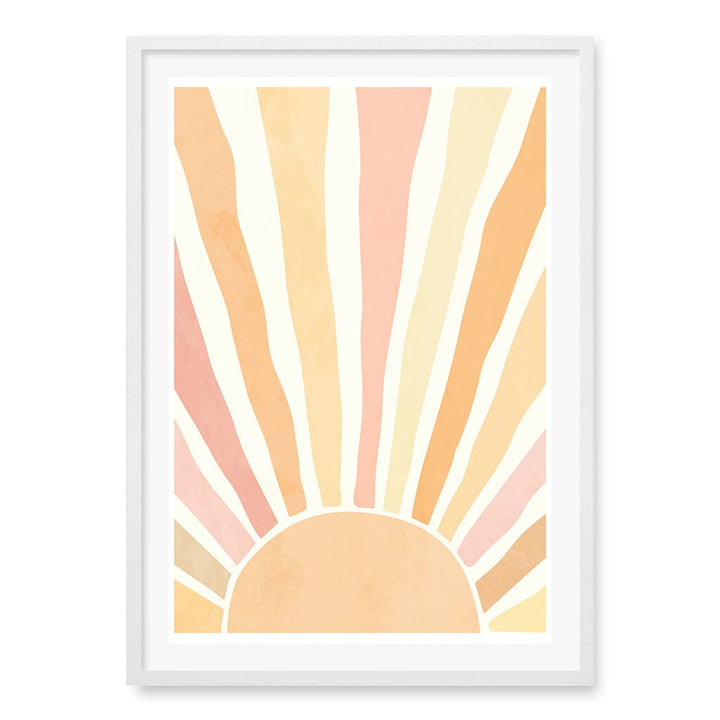 Boho Sunshine Wall Art Print A1 (59.4 x 84.1cm) / Matte White Frame / White Border from our Australian Made Framed Wall Art, Prints & Posters collection by Profile Products (Australia) Pty Ltd