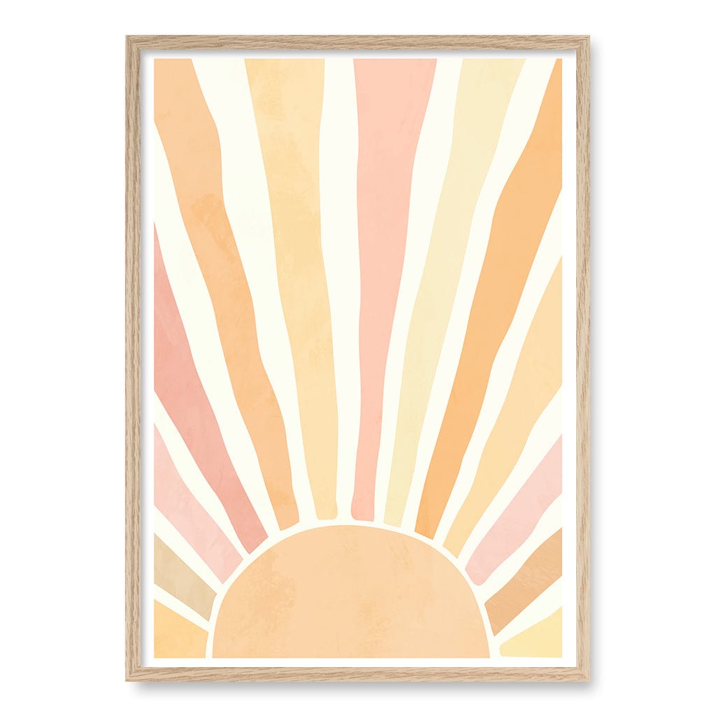Boho Sunshine Wall Art Print A1 (59.4 x 84.1cm) / Natural Oak Frame / No Border from our Australian Made Framed Wall Art, Prints & Posters collection by Profile Products (Australia) Pty Ltd