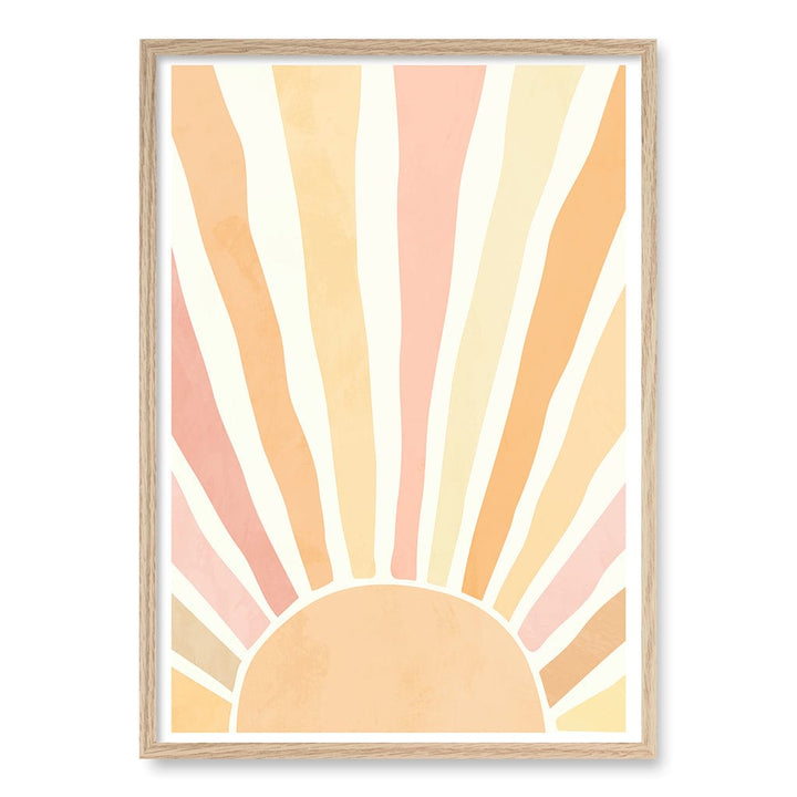 Boho Sunshine Wall Art Print A1 (59.4 x 84.1cm) / Natural Oak Frame / No Border from our Australian Made Framed Wall Art, Prints & Posters collection by Profile Products (Australia) Pty Ltd