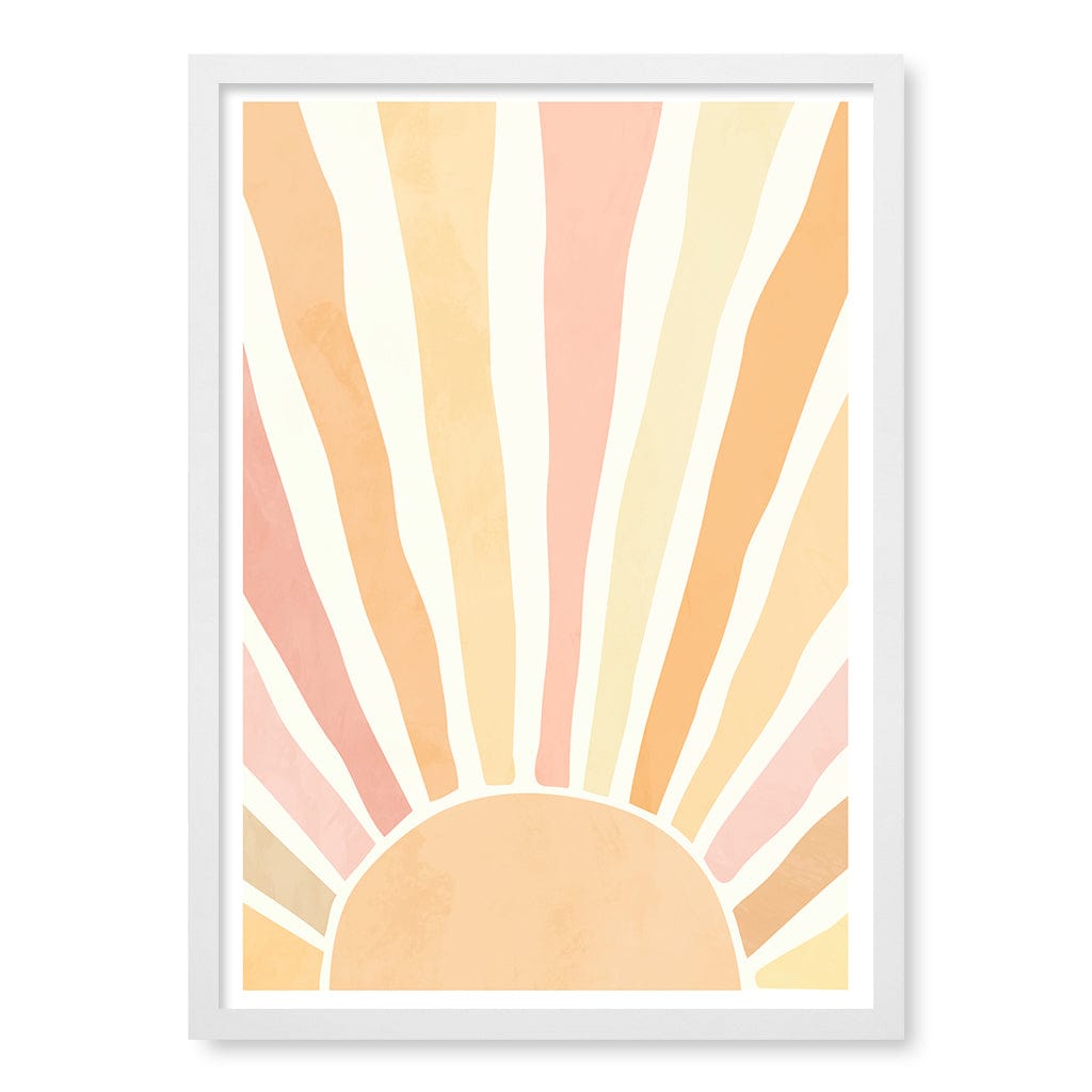 Boho Sunshine Wall Art Print A2 (42 x 59.4cm) / Matte White Frame / No Border from our Australian Made Framed Wall Art, Prints & Posters collection by Profile Products (Australia) Pty Ltd