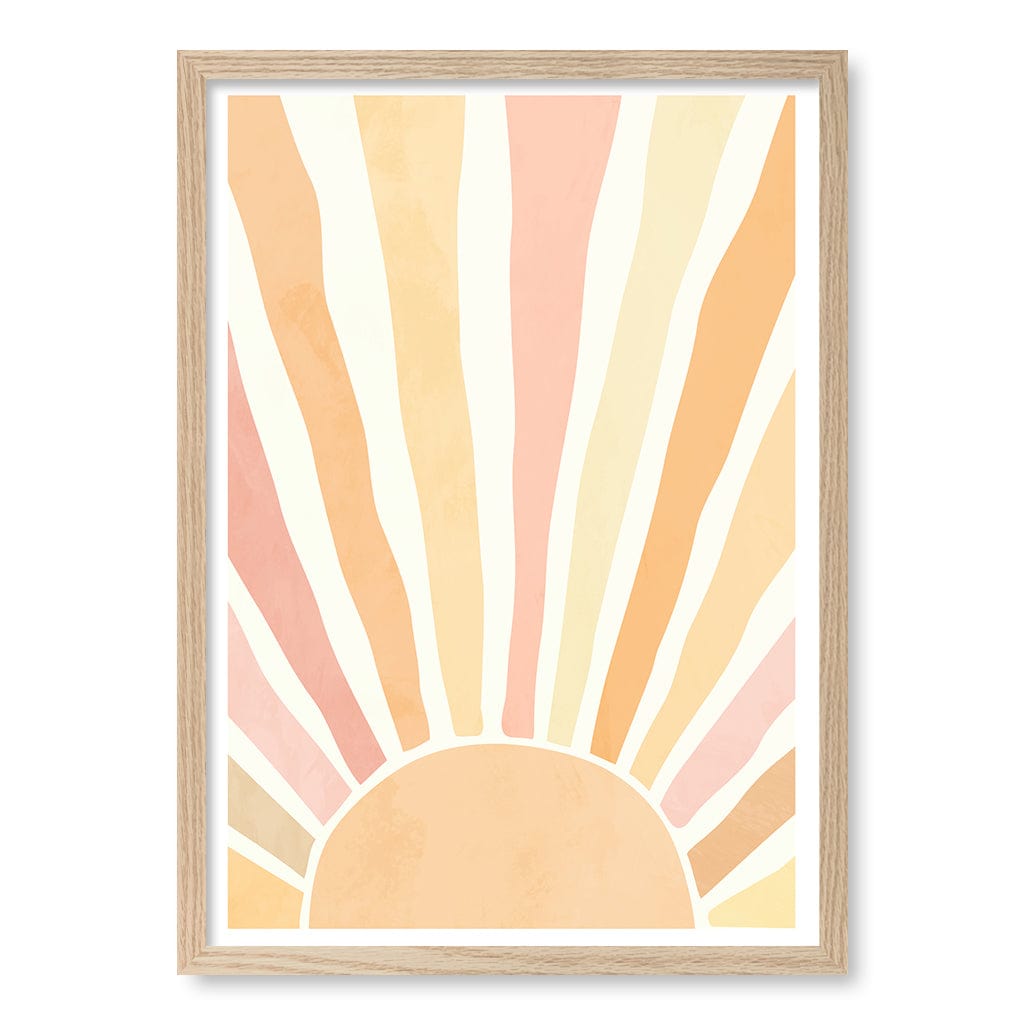 Boho Sunshine Wall Art Print A2 (42 x 59.4cm) / Natural Oak Frame / No Border from our Australian Made Framed Wall Art, Prints & Posters collection by Profile Products (Australia) Pty Ltd