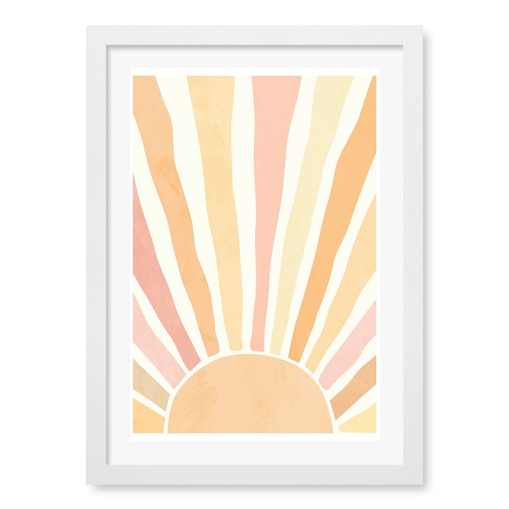 Boho Sunshine Wall Art Print A3 (29.7 x 42cm) / Matte White Frame / White Border from our Australian Made Framed Wall Art, Prints & Posters collection by Profile Products (Australia) Pty Ltd