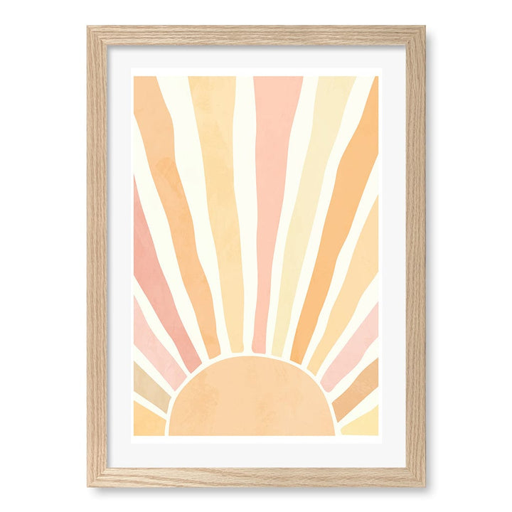 Boho Sunshine Wall Art Print A3 (29.7 x 42cm) / Natural Oak Frame / White Border from our Australian Made Framed Wall Art, Prints & Posters collection by Profile Products (Australia) Pty Ltd