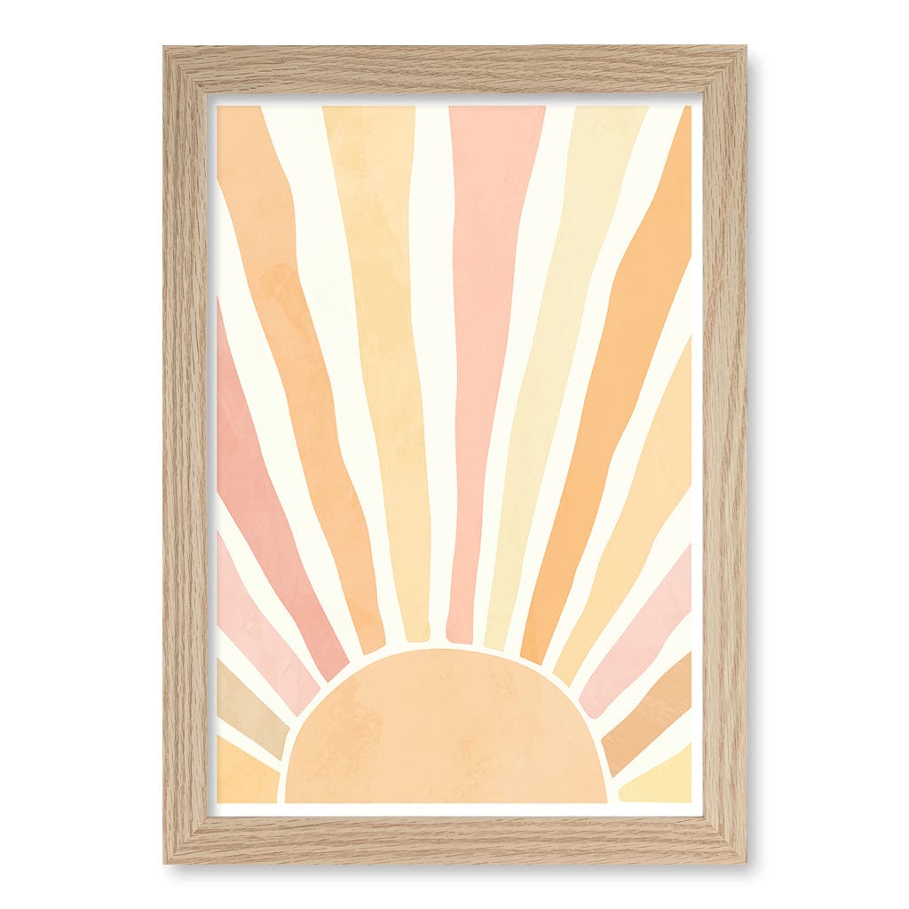 Boho Sunshine Wall Art Print A4 (21 x 29.7cm) / Natural Oak Frame / No Border from our Australian Made Framed Wall Art, Prints & Posters collection by Profile Products (Australia) Pty Ltd