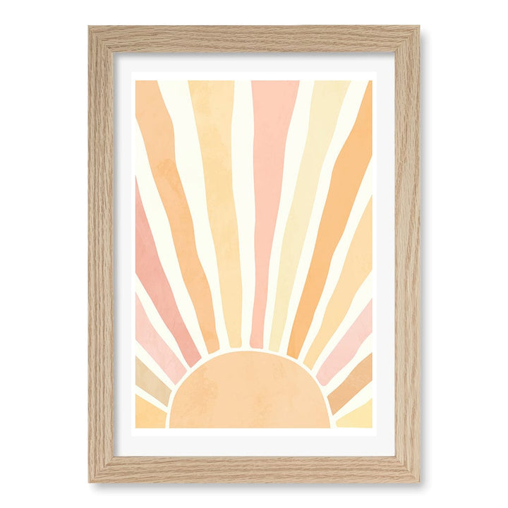 Boho Sunshine Wall Art Print A4 (21 x 29.7cm) / Natural Oak Frame / White Border from our Australian Made Framed Wall Art, Prints & Posters collection by Profile Products (Australia) Pty Ltd