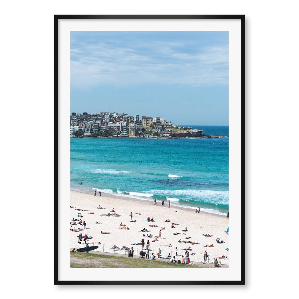 Bondi Beach Life Wall Art Print A0 (84.1 x 118.9cm) / Matte Black Frame / White Border from our Australian Made Framed Wall Art, Prints & Posters collection by Profile Products (Australia) Pty Ltd