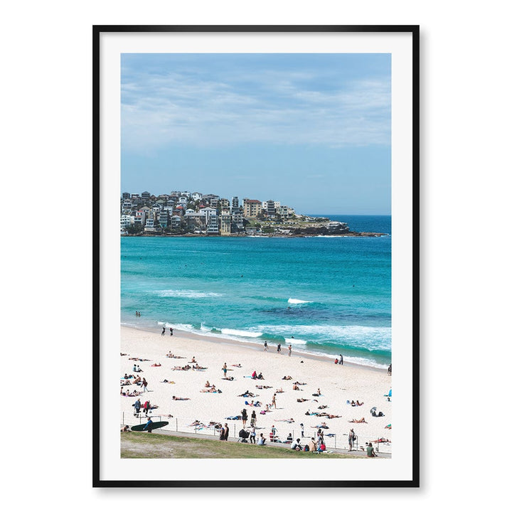 Bondi Beach Life Wall Art Print A0 (84.1 x 118.9cm) / Matte Black Frame / White Border from our Australian Made Framed Wall Art, Prints & Posters collection by Profile Products (Australia) Pty Ltd