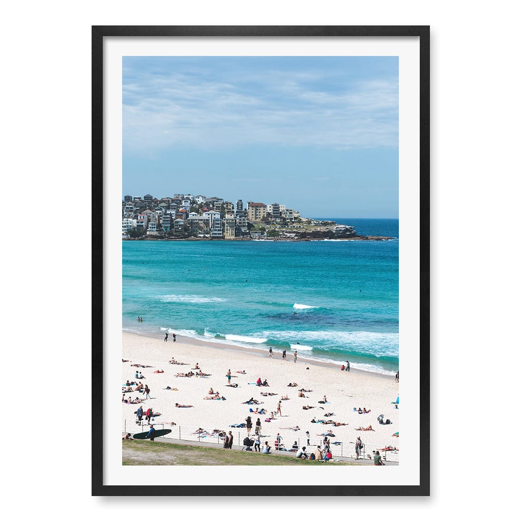 Bondi Beach Life Wall Art Print A1 (59.4 x 84.1cm) / Matte Black Frame / White Border from our Australian Made Framed Wall Art, Prints & Posters collection by Profile Products (Australia) Pty Ltd