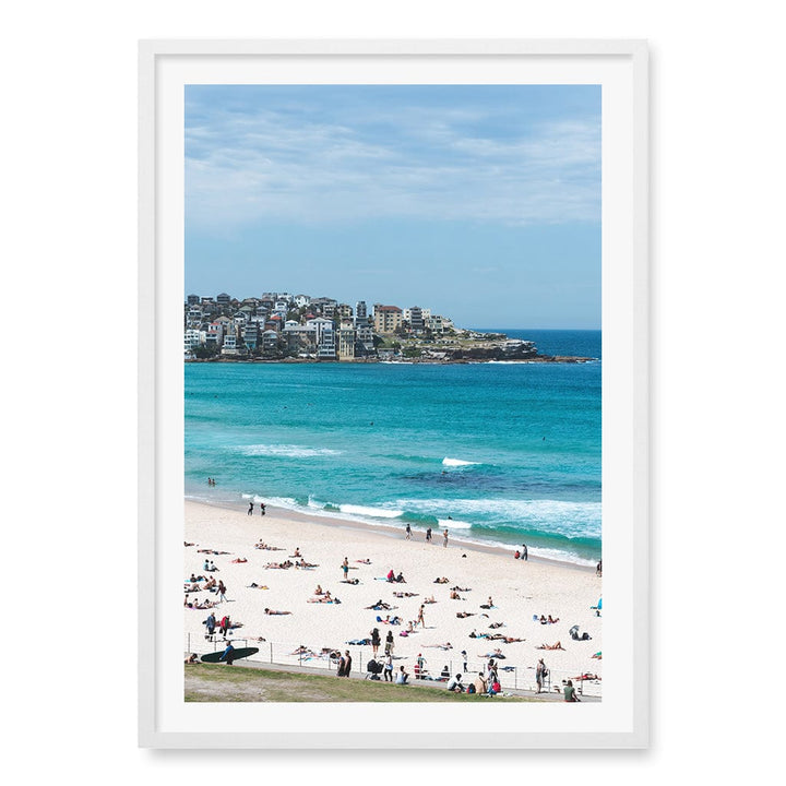 Bondi Beach Life Wall Art Print A1 (59.4 x 84.1cm) / Matte White Frame / White Border from our Australian Made Framed Wall Art, Prints & Posters collection by Profile Products (Australia) Pty Ltd
