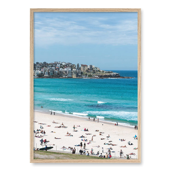 Bondi Beach Life Wall Art Print A1 (59.4 x 84.1cm) / Natural Oak Frame / No Border from our Australian Made Framed Wall Art, Prints & Posters collection by Profile Products (Australia) Pty Ltd
