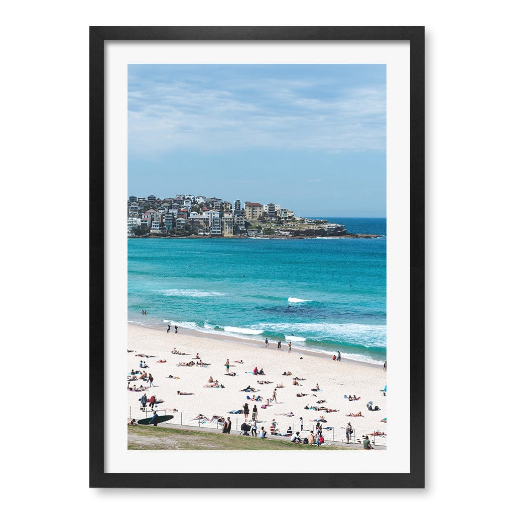 Bondi Beach Life Wall Art Print A2 (42 x 59.4cm) / Matte Black Frame / White Border from our Australian Made Framed Wall Art, Prints & Posters collection by Profile Products (Australia) Pty Ltd